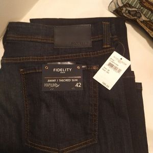 Men's Fidelity Jimmy Slim Fit straight leg Sz 42 New! Comes with free gift 🎁